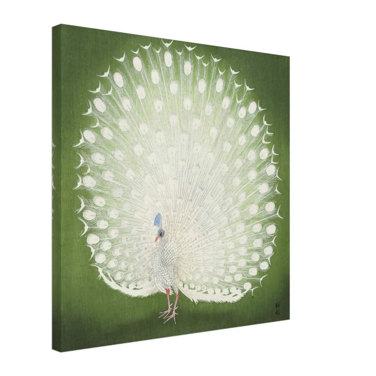 Green Peacock by Ohara Koson | Wall art Print - 50x50 cm / 20x20″ - Canvas -