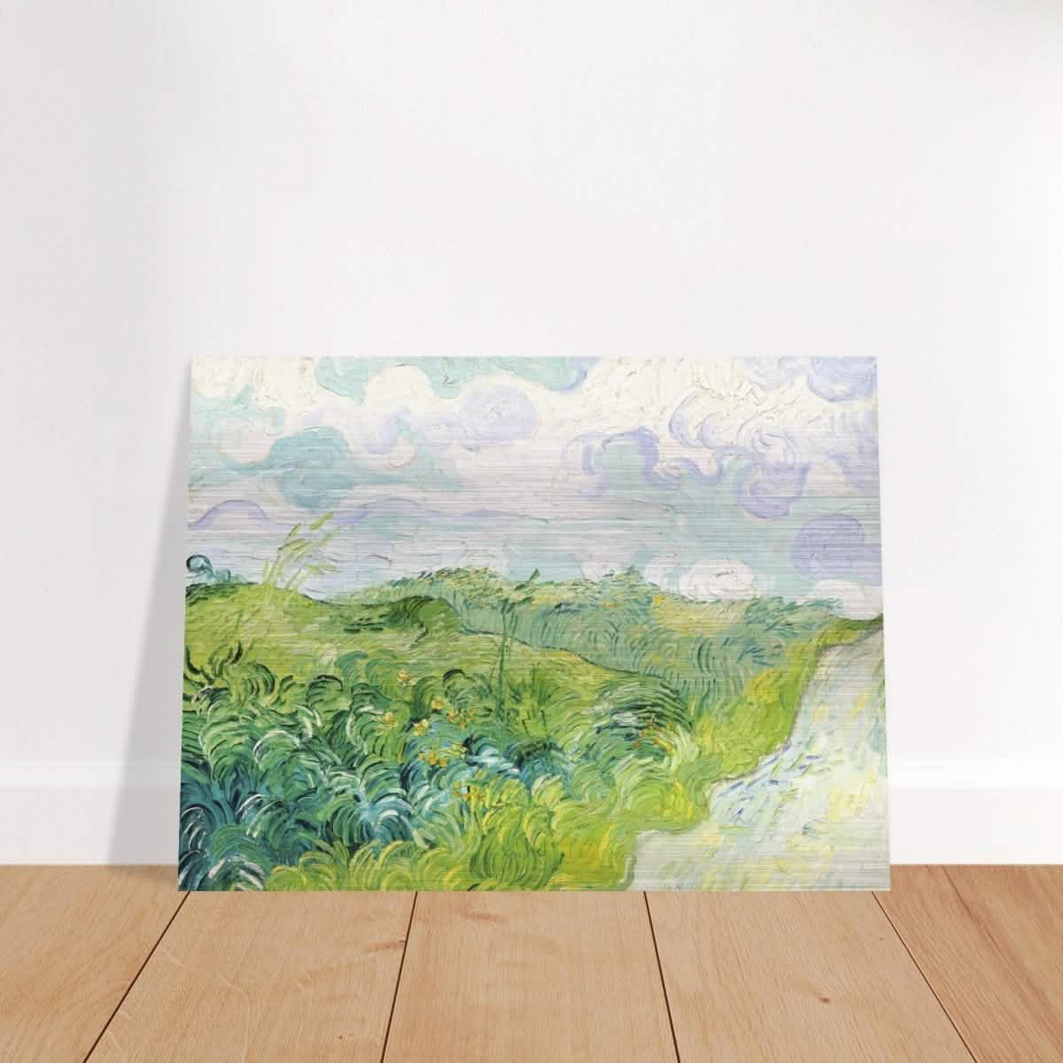 Green Wheat Fields, Auvers by Vincent van Gogh | vintage wall art print - Brushed Aluminum Print - 60x80 cm / 24x32″ -