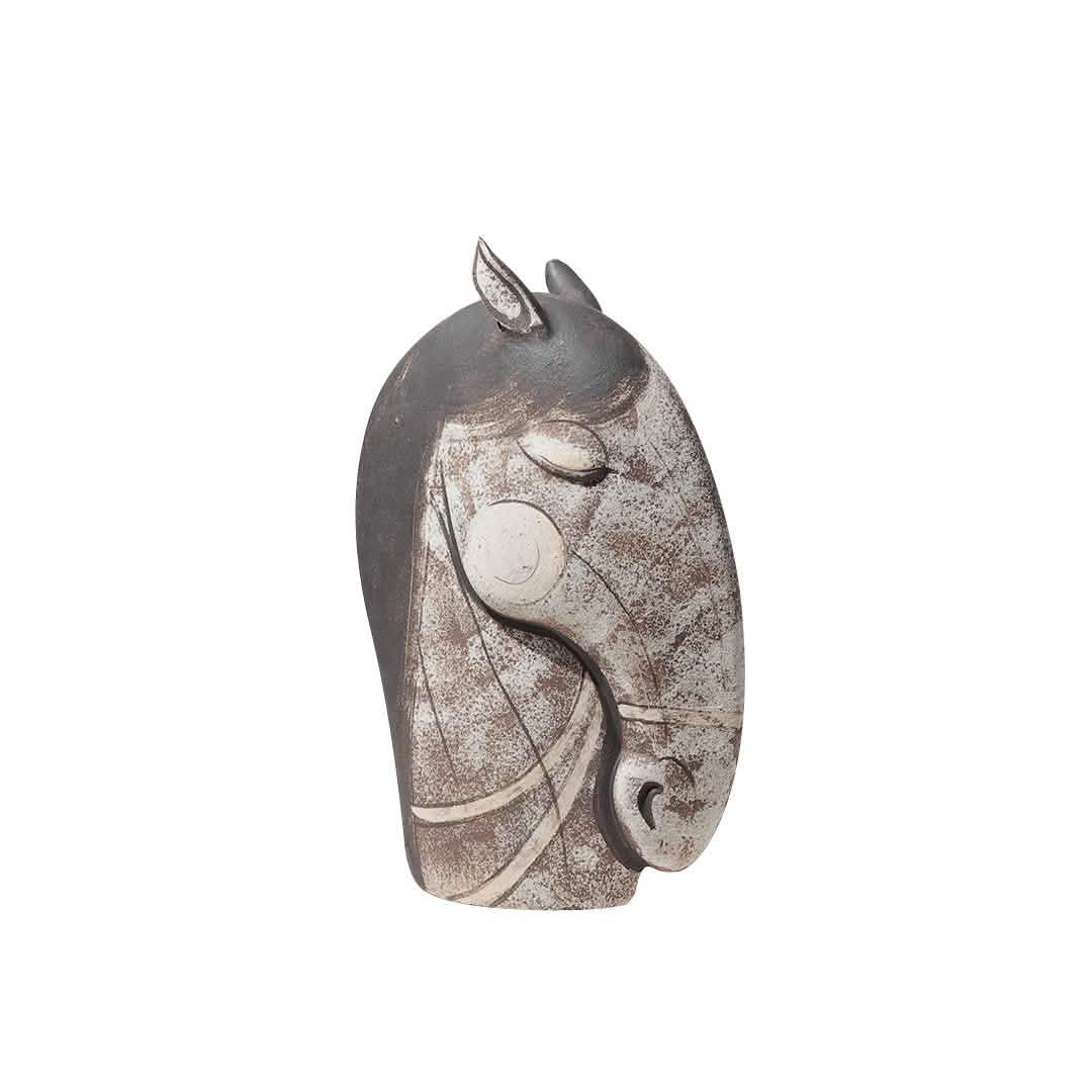 Handcrafted Horse Head Sculpture – Elegant Art Décor - A -