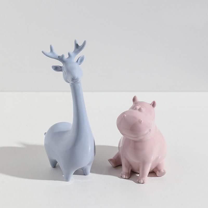 Handmade Ceramic Animal Ornaments – Modern Minimalist Porcelain Décor - Graceful Giraffe -