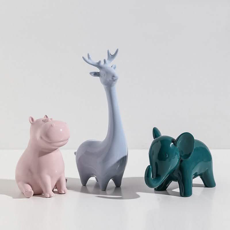 Handmade Ceramic Animal Ornaments – Modern Minimalist Porcelain Décor - Graceful Giraffe -