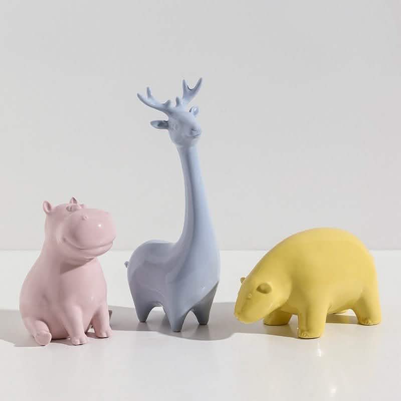 Handmade Ceramic Animal Ornaments – Modern Minimalist Porcelain Décor - Graceful Giraffe -
