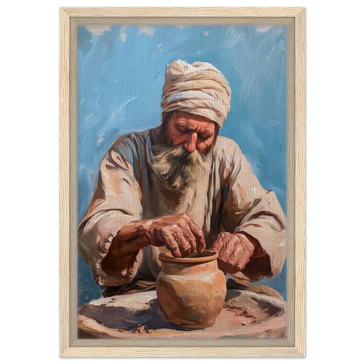 Hands of Heritage: The Art of Pottery | Wall art print - Framed Canvas - 30x45 cm / 12x18″ - Wood frame