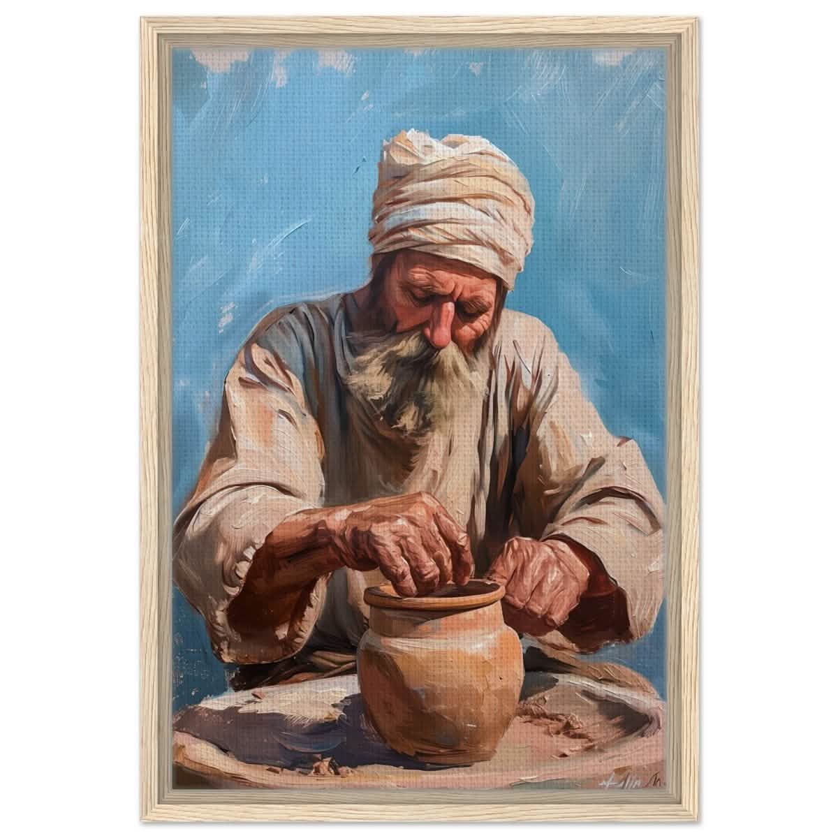 Hands of Heritage: The Art of Pottery | Wall art print - Framed Canvas - 40x60 cm / 16x24″ - Wood frame