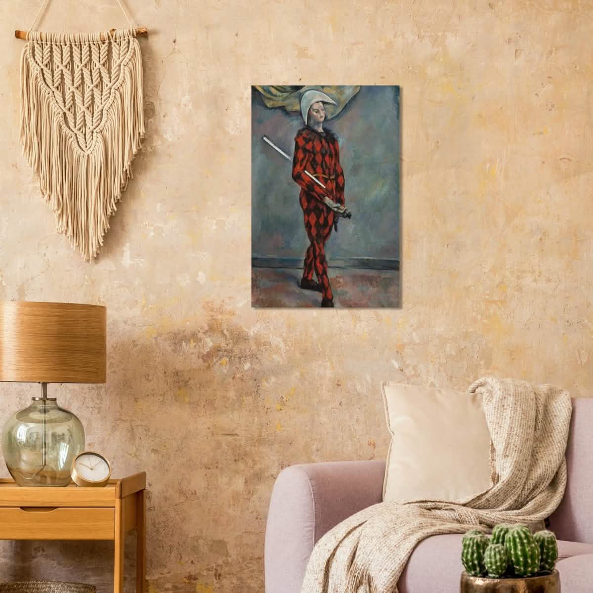 Harlequin by Paul Cézanne Vintage Wall Art - Wood Prints - 50x75 cm / 20x30″ - 20 mm