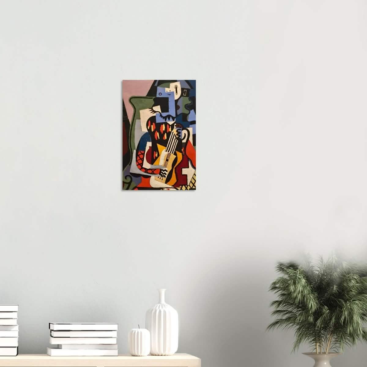 Harlequin Musician by Pablo Picasso - Wood Prints - 30x45 cm / 12x18″ - 10 mm