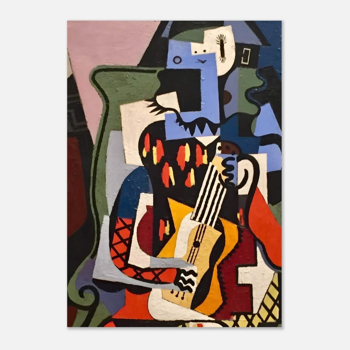 Harlequin Musician by Pablo Picasso - Aluminum Print - 70x100 cm / 28x40″ -