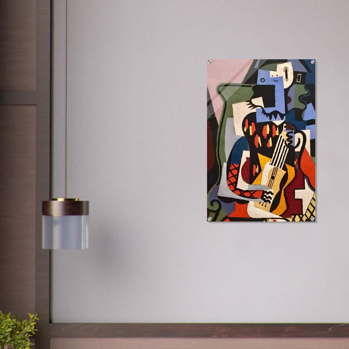 Harlequin Musician by Pablo Picasso - Acrylic Print - 60x90 cm / 24x36″ -