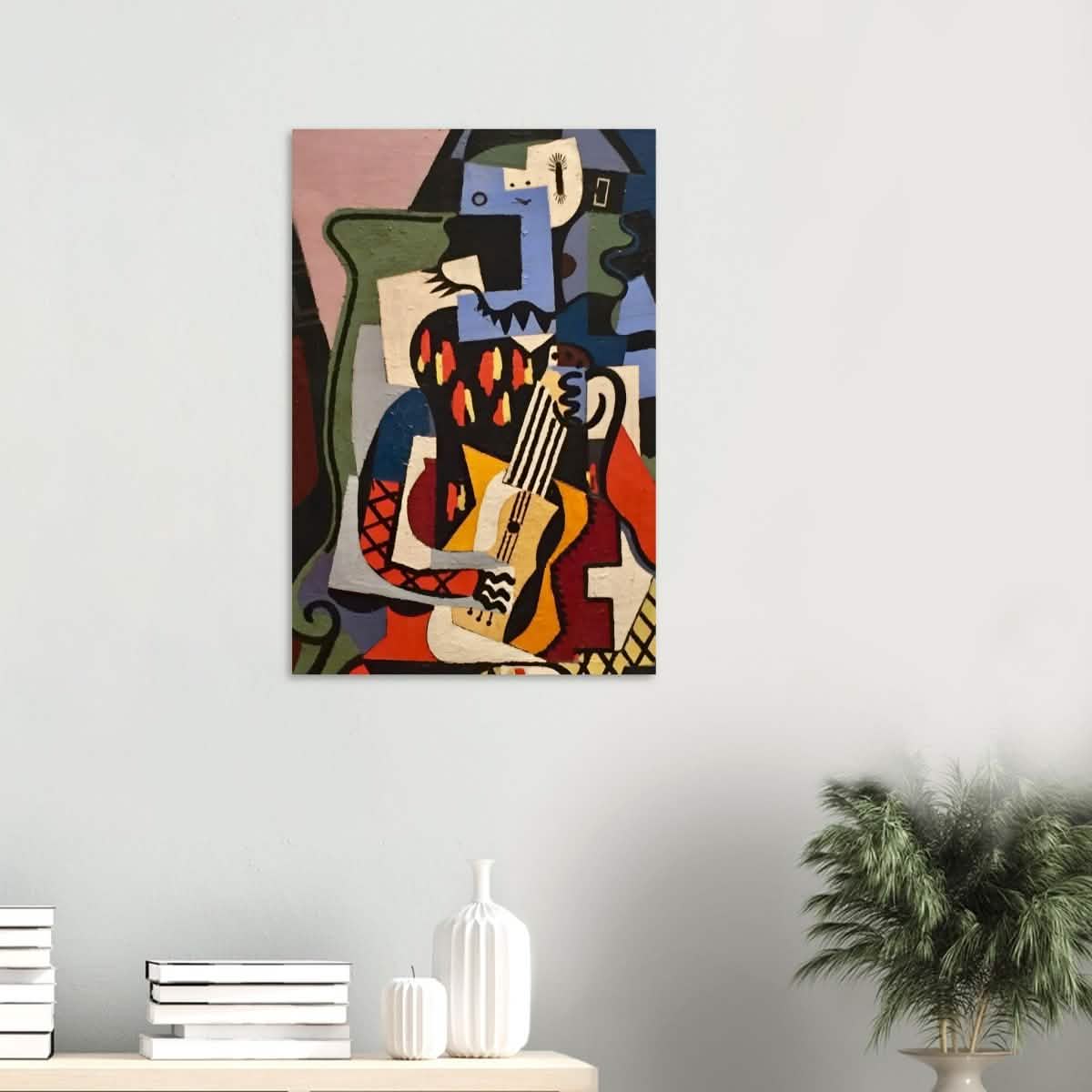 Harlequin Musician by Pablo Picasso - Wood Prints - 50x75 cm / 20x30″ - 10 mm