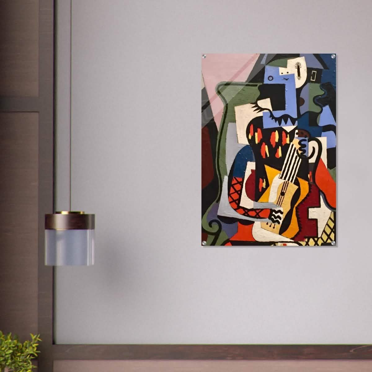 Harlequin Musician by Pablo Picasso - Acrylic Print - 70x100 cm / 28x40″ -