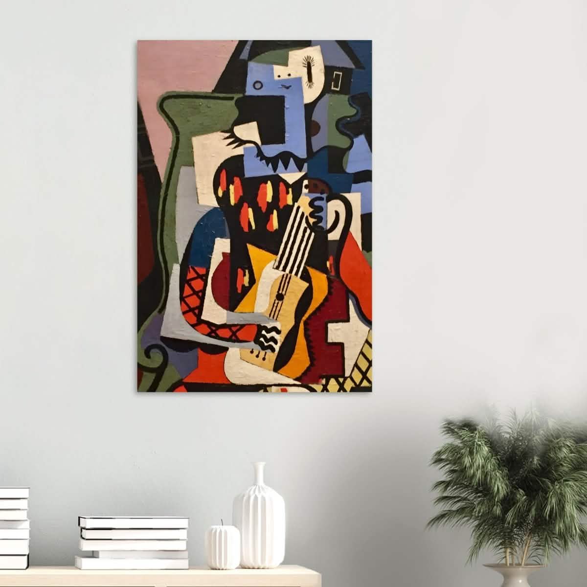 Harlequin Musician by Pablo Picasso - Wood Prints - 60x90 cm / 24x36″ - 10 mm