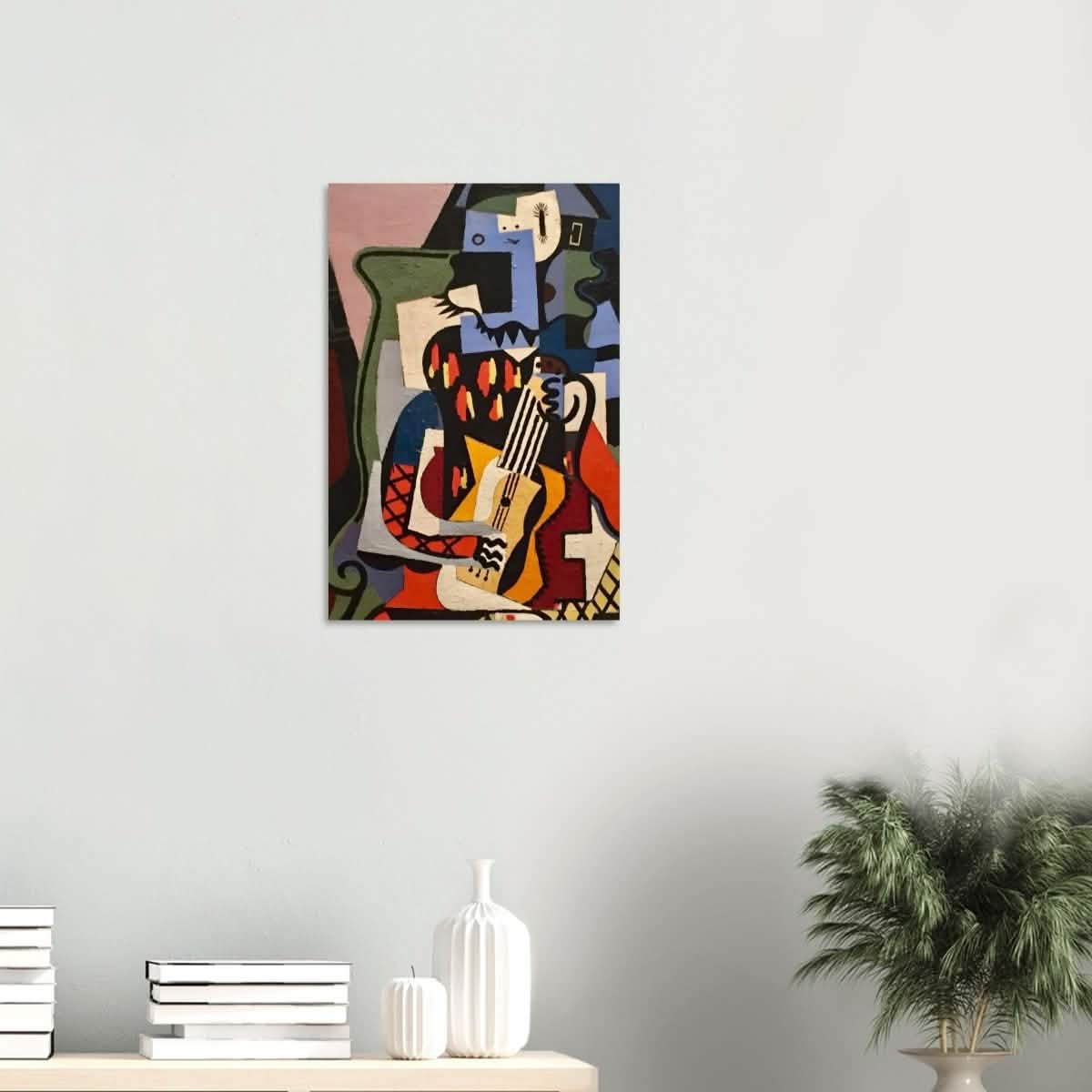 Harlequin Musician by Pablo Picasso - Wood Prints - 40x60 cm / 16x24″ - 20 mm
