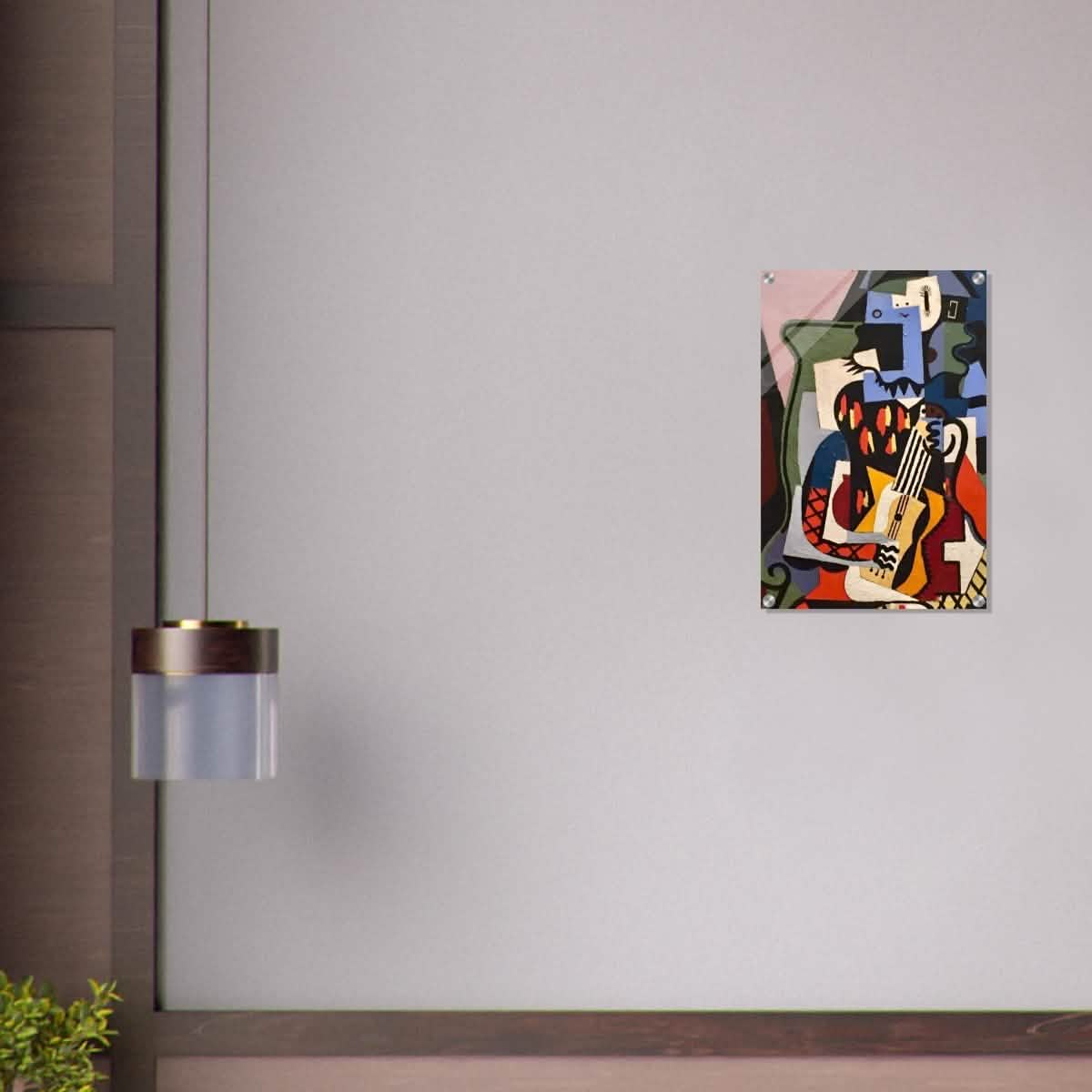 Harlequin Musician by Pablo Picasso - Acrylic Print - 40x60 cm / 16x24″ -