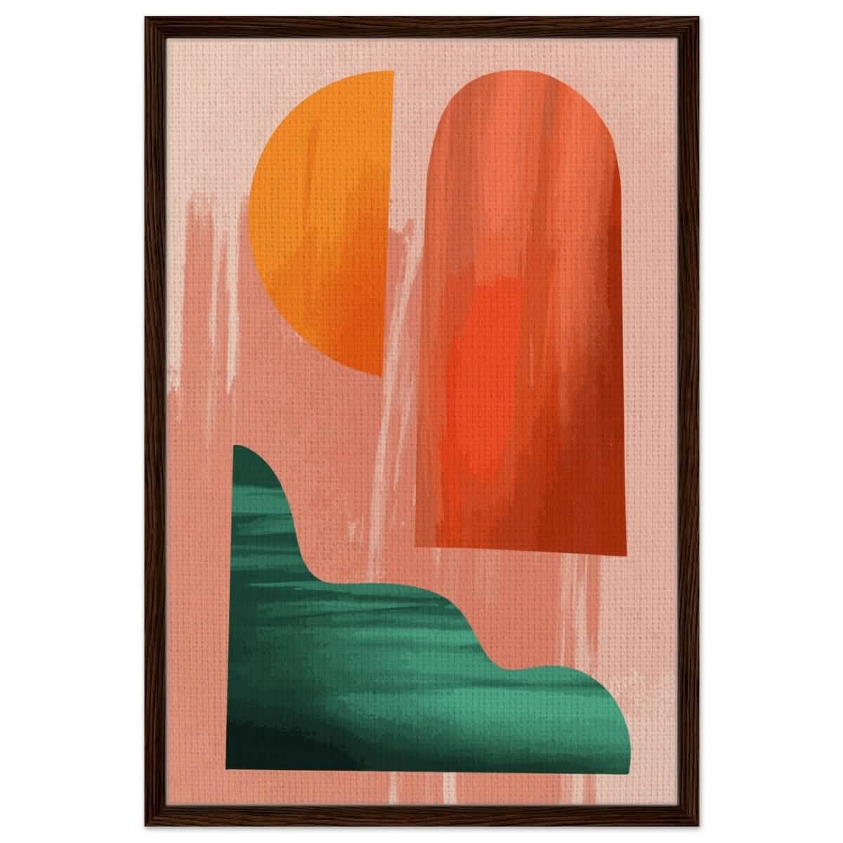 Harmony in Color | Abstract Minimalism | wall art print - Framed Canvas - 30x45 cm / 12x18″ - Dark wood frame