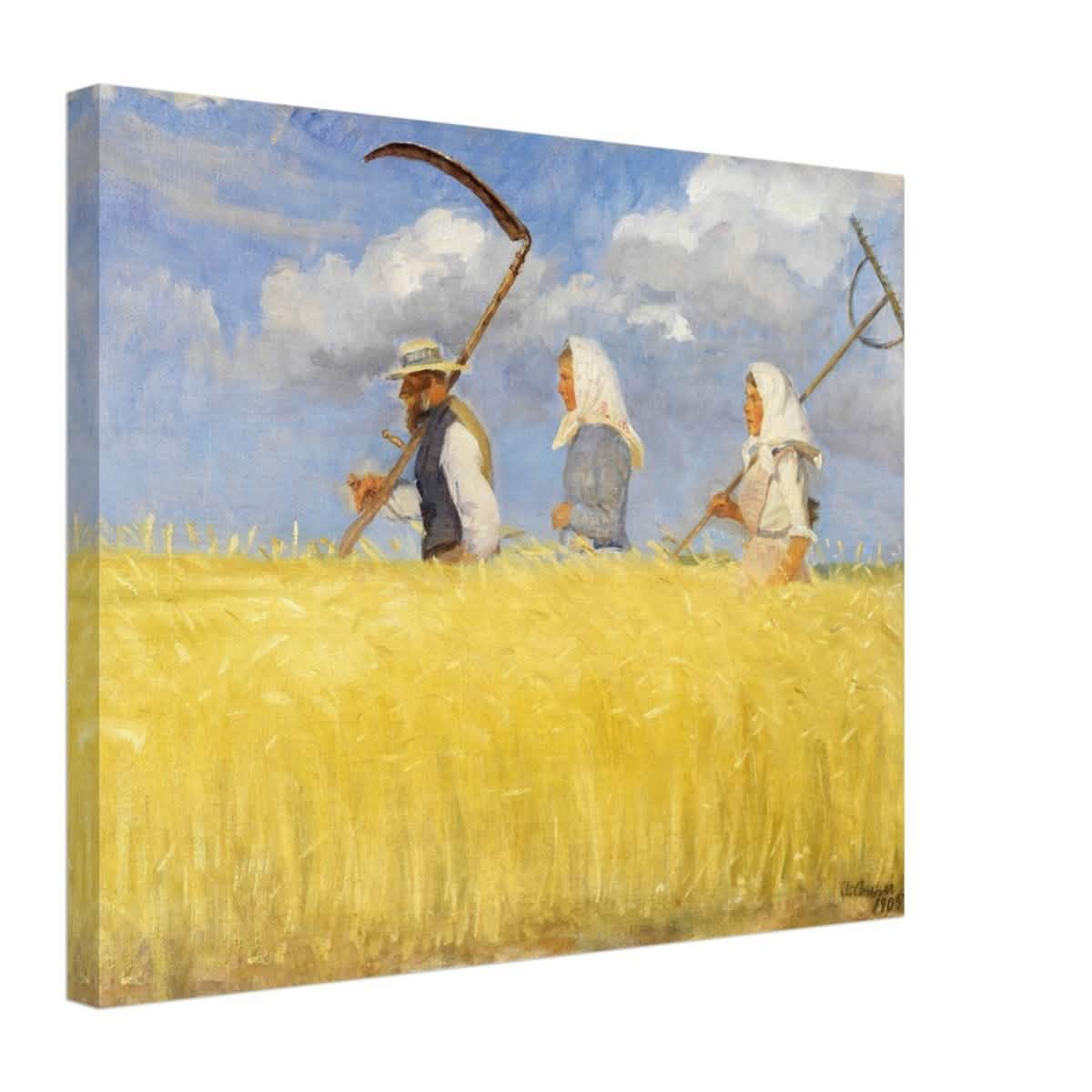Harvesters by Anna Ancher (1905) | Vintage Art wall art print - Canvas - 40x50 cm / 16x20″ -