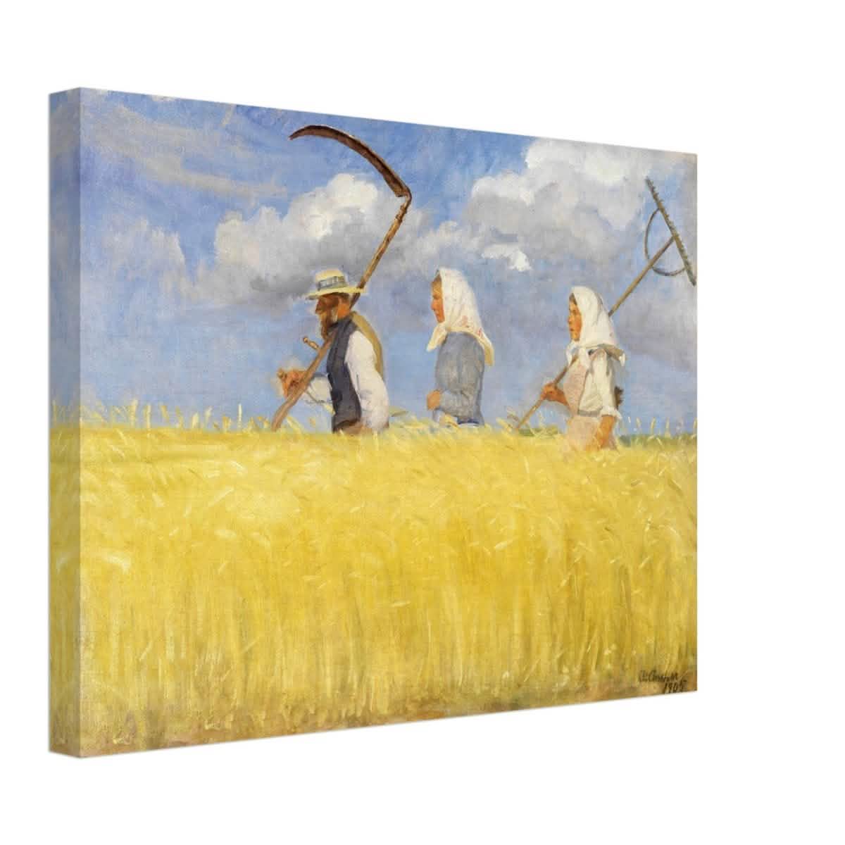 Harvesters by Anna Ancher (1905) | Vintage Art wall art print - Canvas - 30x40 cm / 12x16″ -
