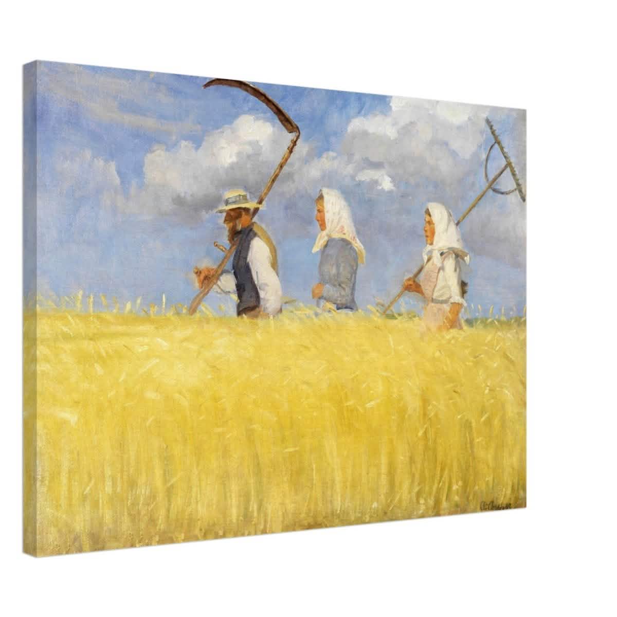 Harvesters by Anna Ancher (1905) | Vintage Art wall art print - Canvas - 50x70 cm / 20x28″ -