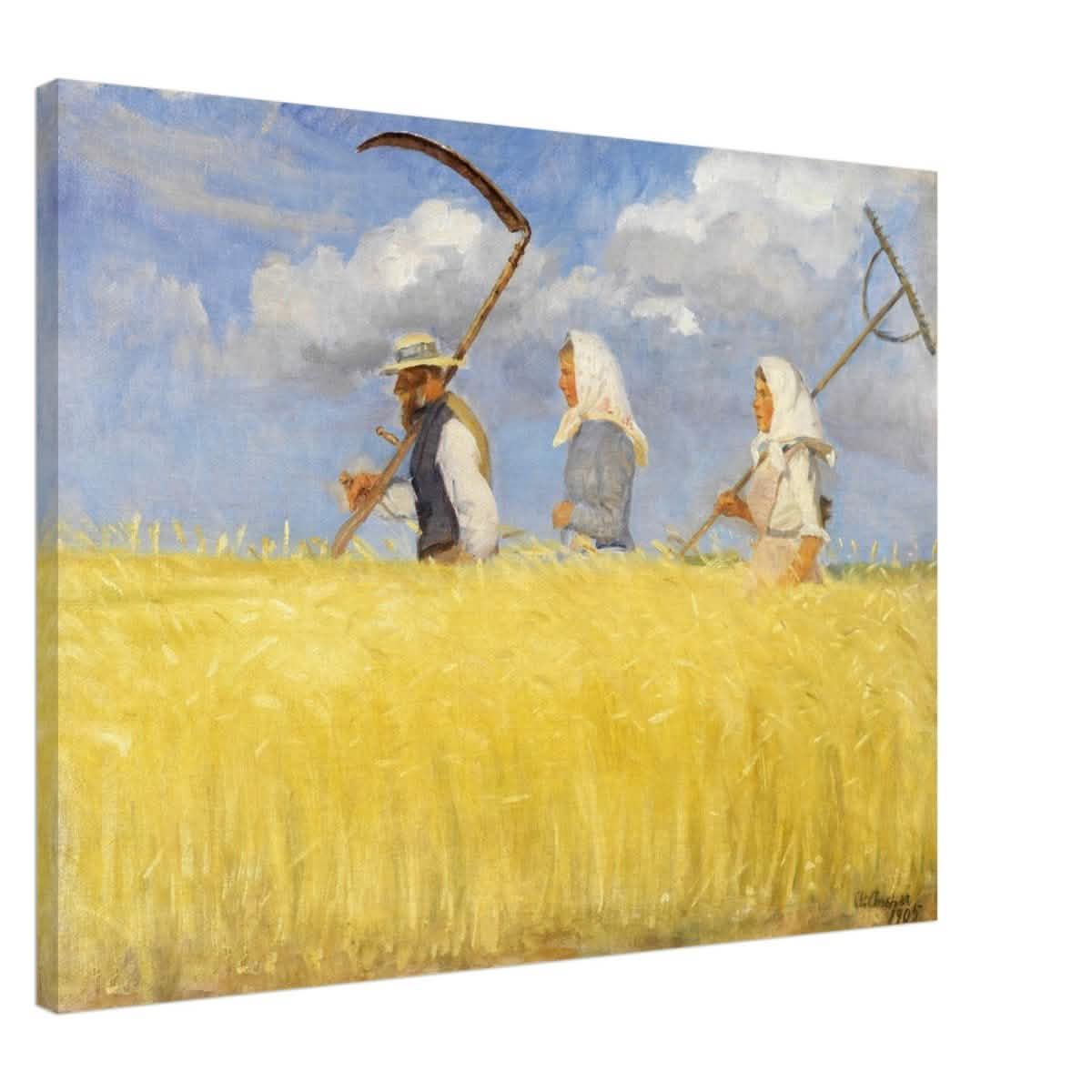 Harvesters by Anna Ancher (1905) | Vintage Art wall art print - Canvas - 60x80 cm / 24x32″ -