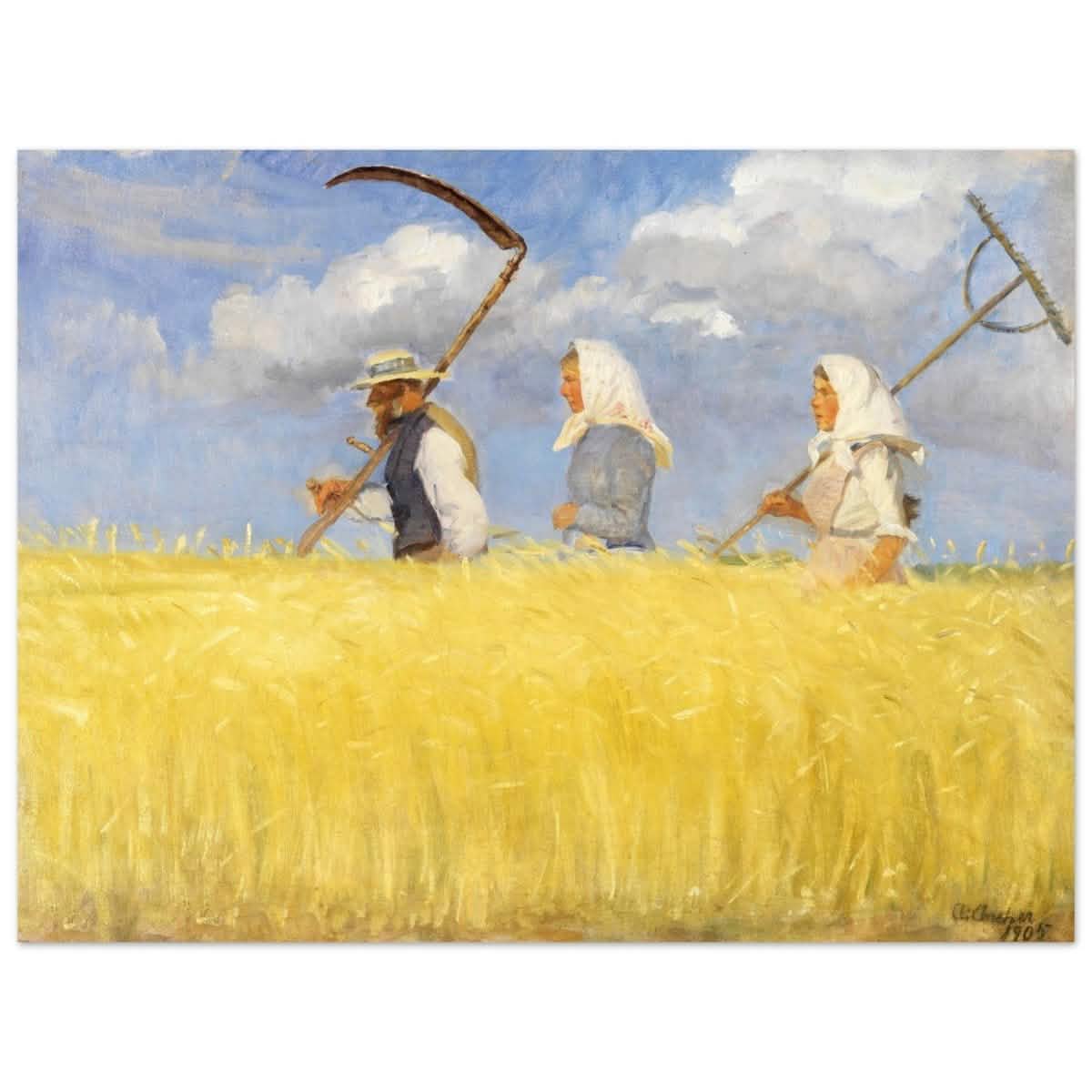 Harvesters by Anna Ancher (1905) | Vintage Art wall art print - Aluminum Print - 60x80 cm / 24x32″ -