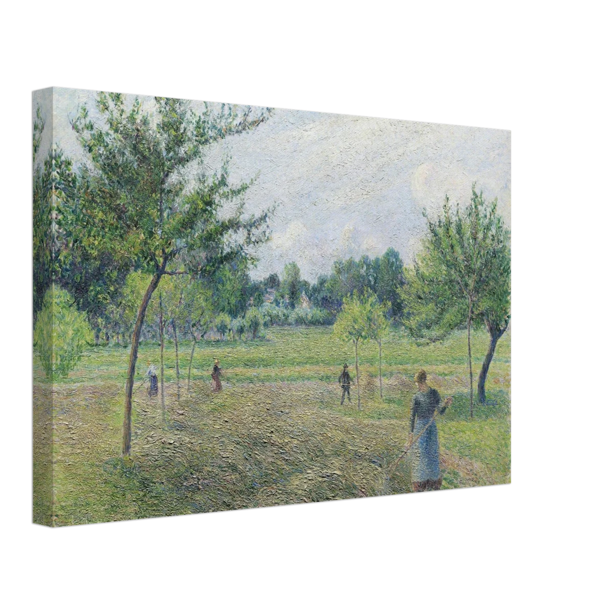 "Haymaking at Éragny" by Camille Pissarro – French Impressionist Rural Landscape Art Print - Canvas - 30x45 cm / 12x18″ -