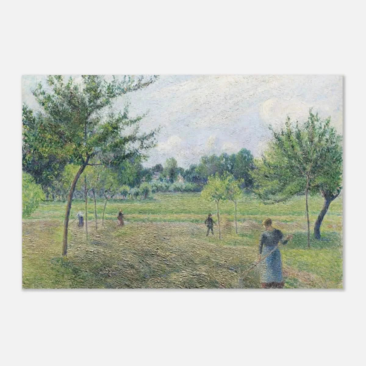 "Haymaking at Éragny" by Camille Pissarro – French Impressionist Rural Landscape Art Print - Aluminum Print - 30x45 cm / 12x18″ -