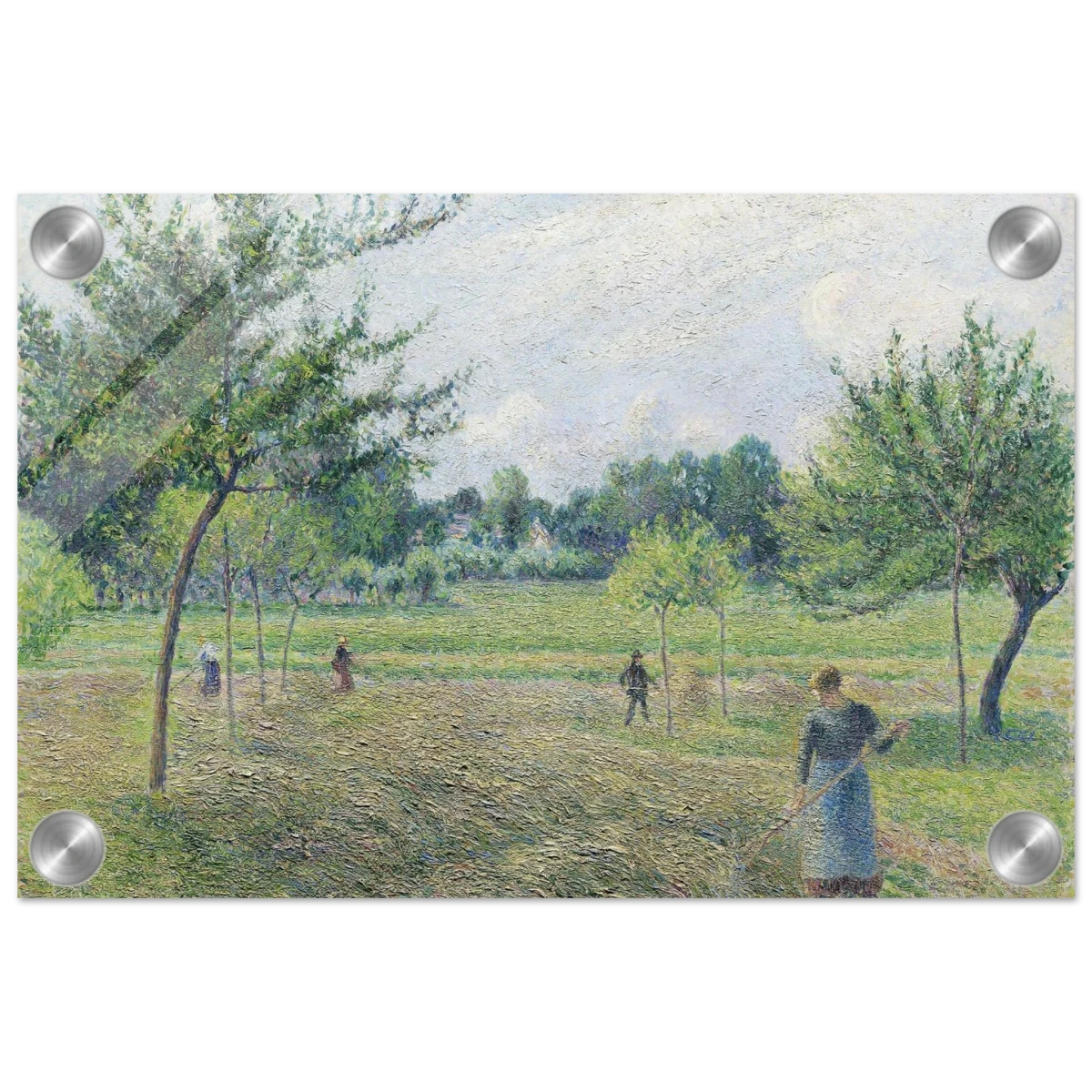 "Haymaking at Éragny" by Camille Pissarro – French Impressionist Rural Landscape Art Print - Acrylic Print - 20x30 cm / 8x12″ -