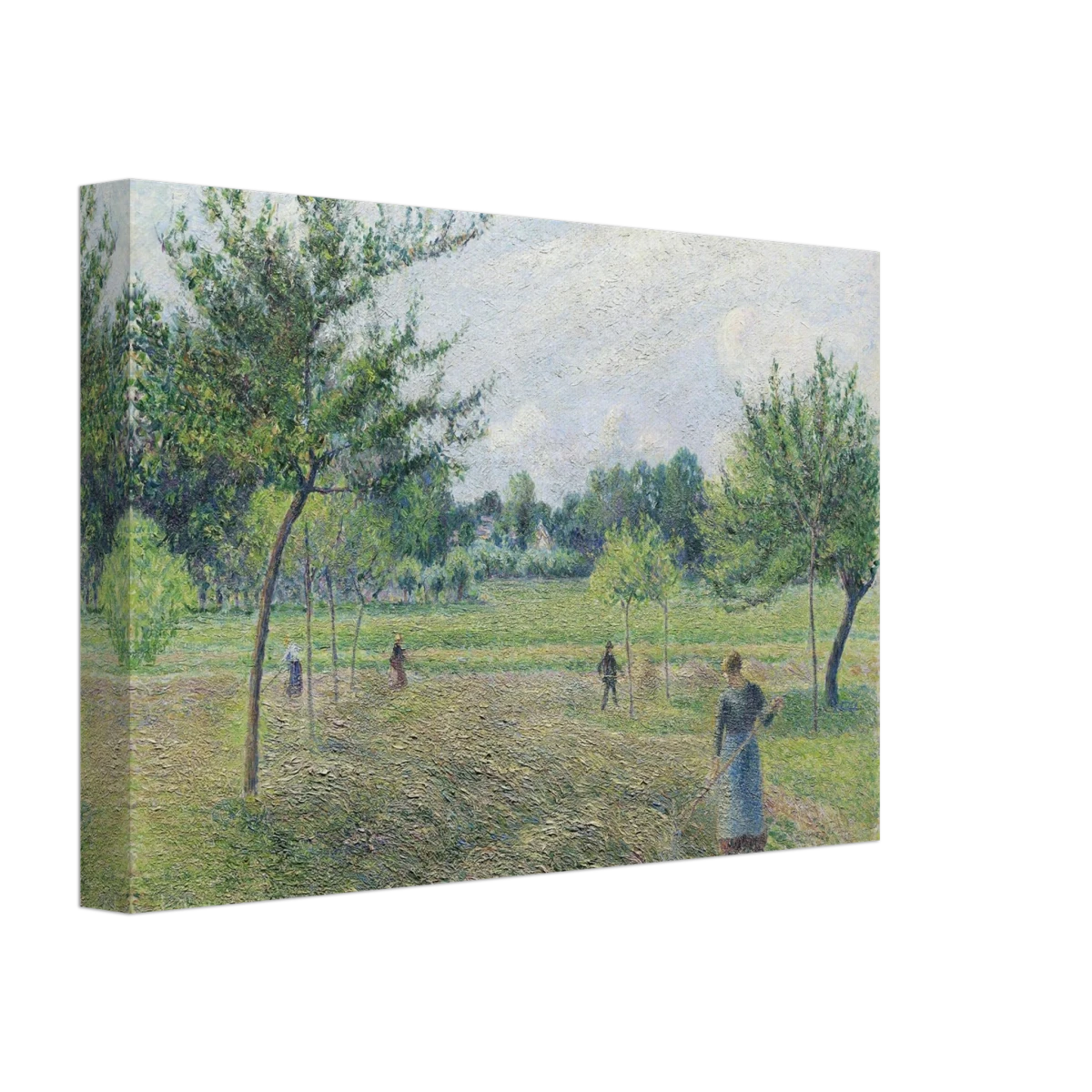 "Haymaking at Éragny" by Camille Pissarro – French Impressionist Rural Landscape Art Print - Canvas - 20x30 cm / 8x12″ -