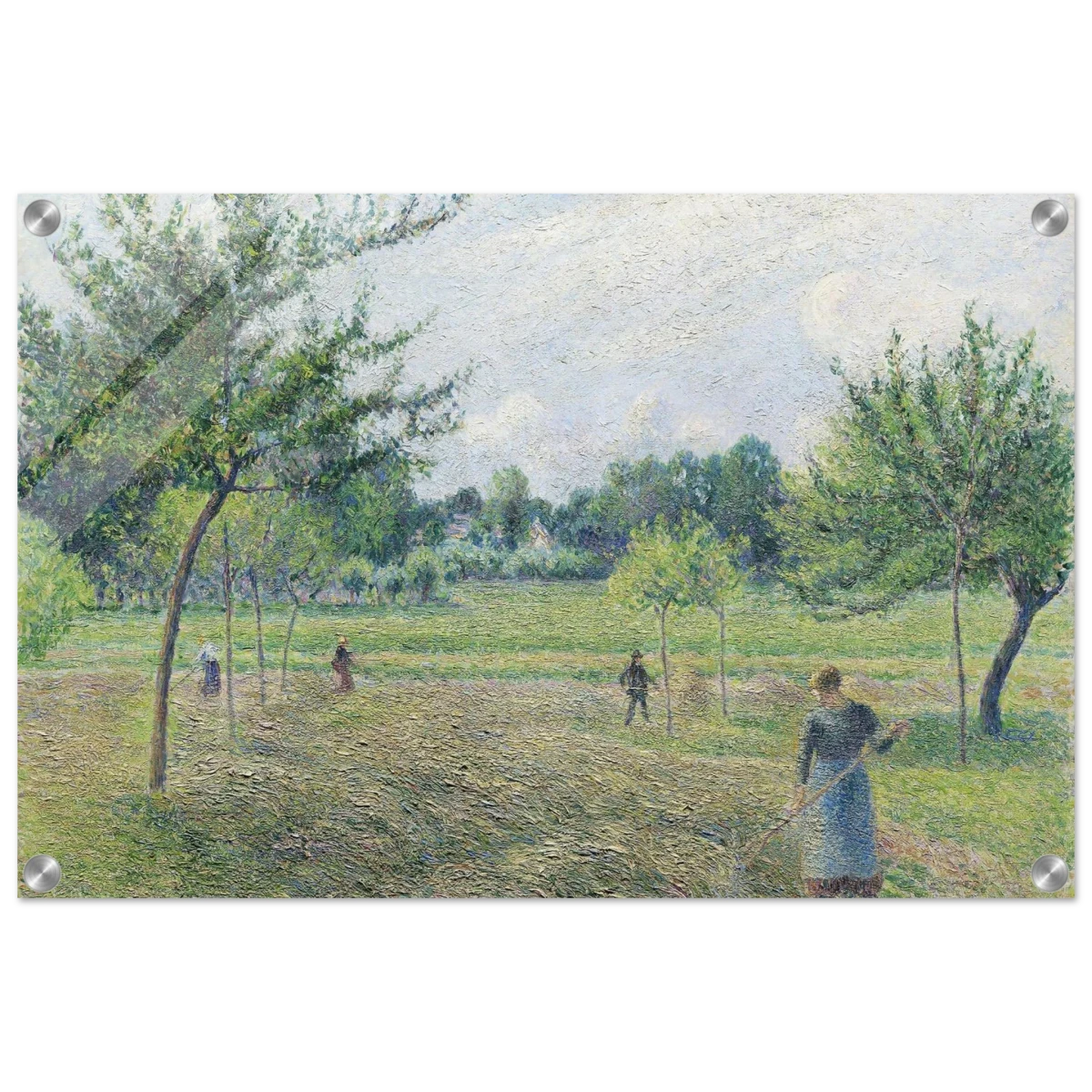 "Haymaking at Éragny" by Camille Pissarro – French Impressionist Rural Landscape Art Print - Acrylic Print - 40x60 cm / 16x24″ -