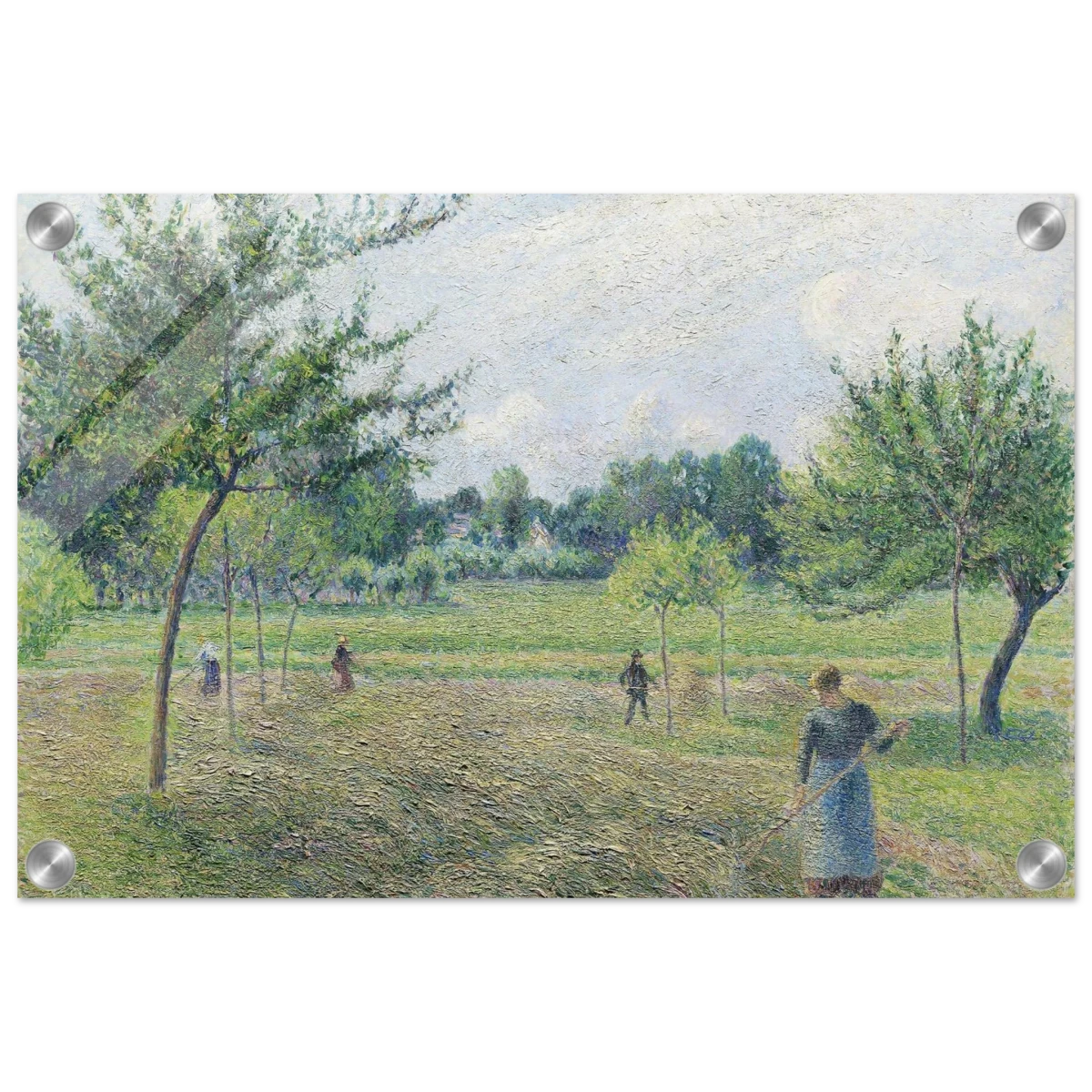 "Haymaking at Éragny" by Camille Pissarro – French Impressionist Rural Landscape Art Print - Acrylic Print - 30x45 cm / 12x18″ -