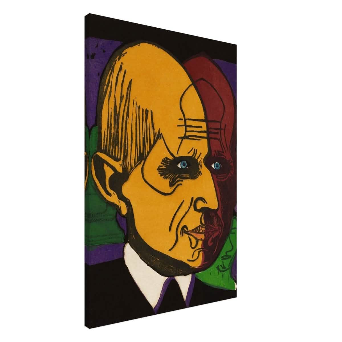 Head of Dr. Bauer by Ernst Ludwig Kirchner | Vintage wall art print - Canvas - 60x90 cm / 24x36″ -