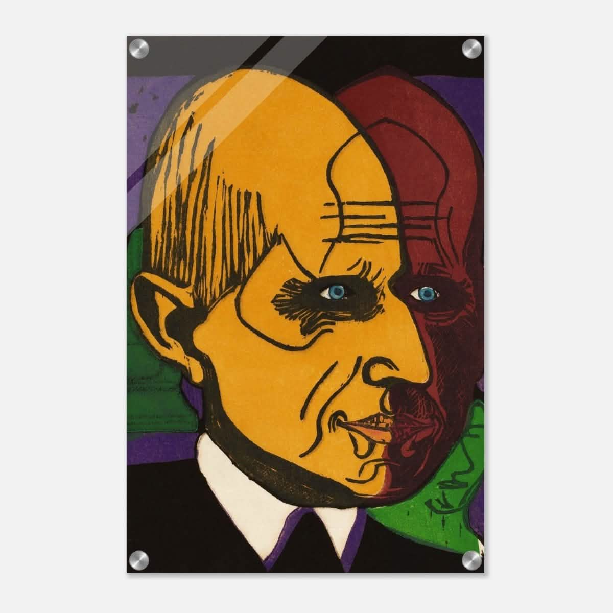 Head of Dr. Bauer by Ernst Ludwig Kirchner | Vintage wall art print - Acrylic Print - 40x60 cm / 16x24″ -