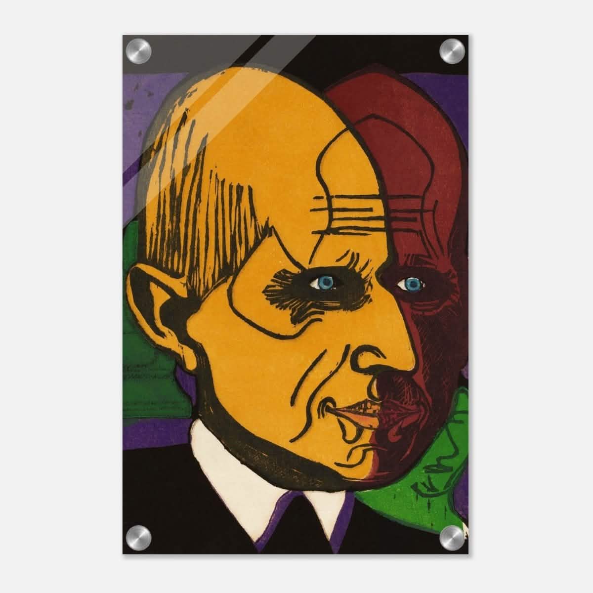 Head of Dr. Bauer by Ernst Ludwig Kirchner | Vintage wall art print - Acrylic Print - 30x45 cm / 12x18″ -