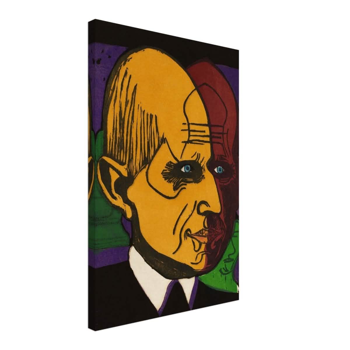 Head of Dr. Bauer by Ernst Ludwig Kirchner | Vintage wall art print - Canvas - 40x60 cm / 16x24″ -
