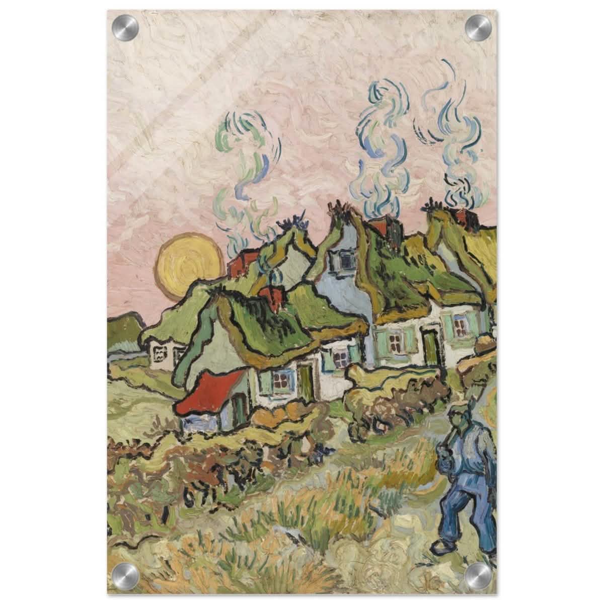 Houses and Figure by Vincent van Gogh | Vintage wall art print - Acrylic Print - 30x45 cm / 12x18″ -