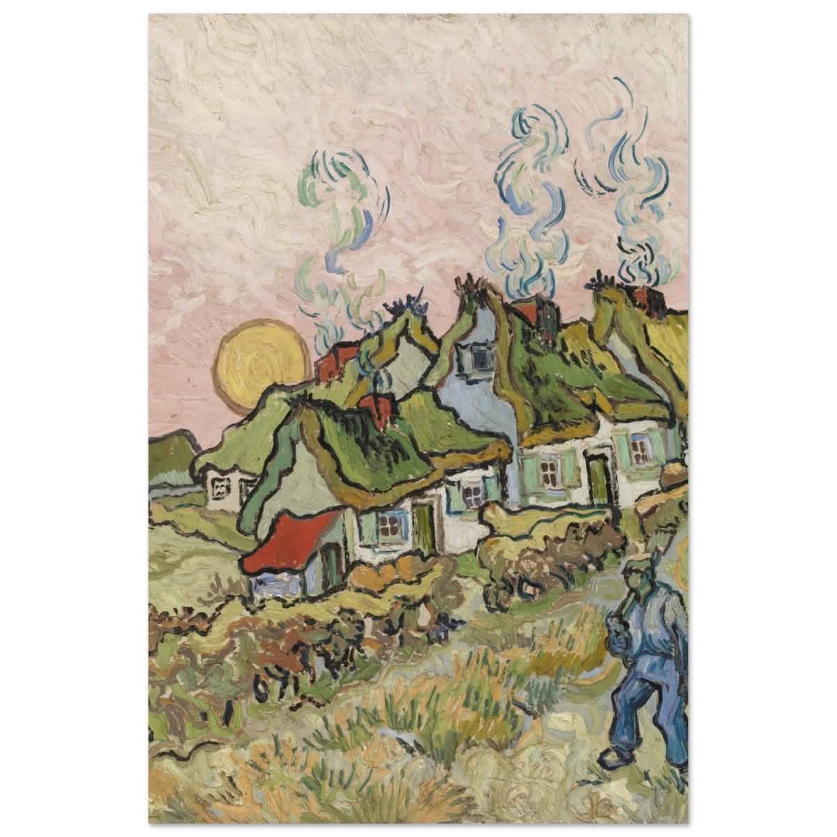 Houses and Figure by Vincent van Gogh | Vintage wall art print - Aluminum Print - 50x75 cm / 20x30″ -