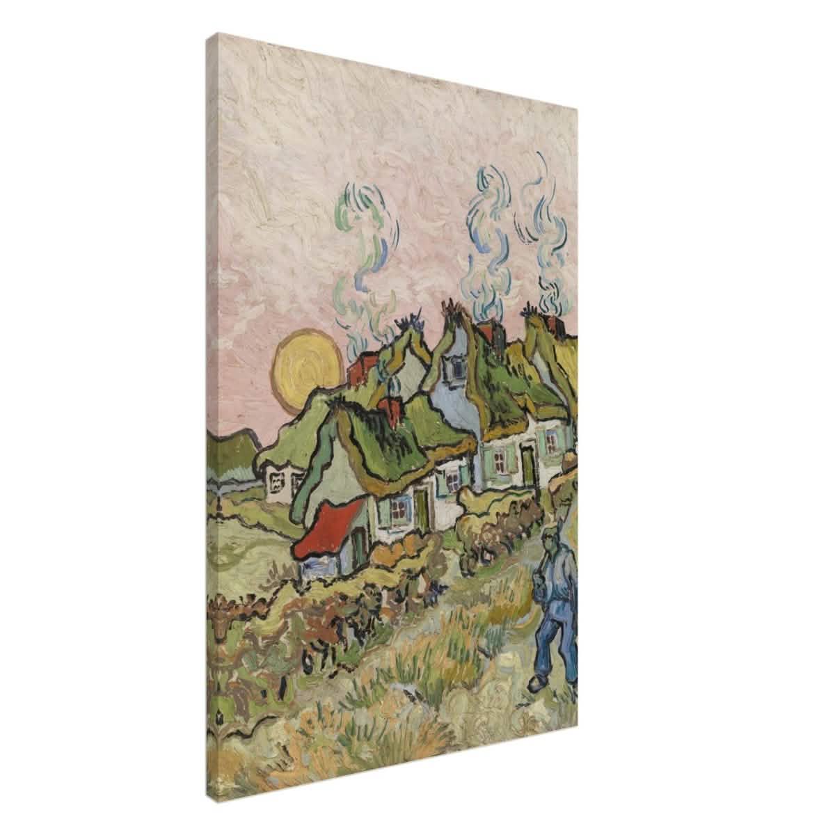 Houses and Figure by Vincent van Gogh | Vintage wall art print - Canvas - 60x90 cm / 24x36″ -