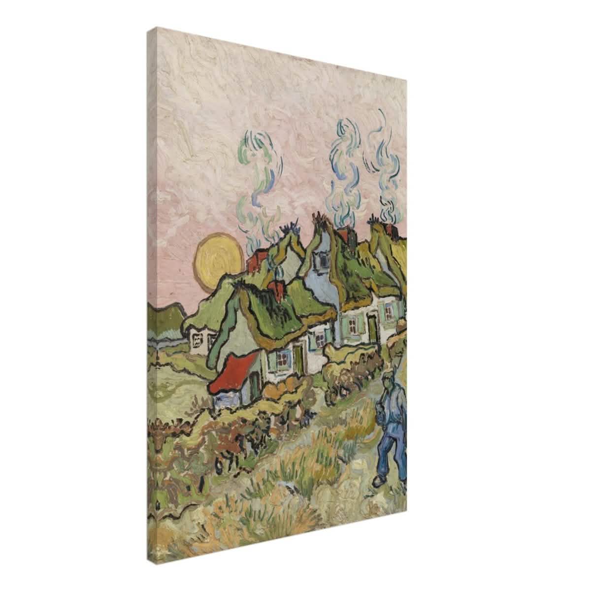 Houses and Figure by Vincent van Gogh | Vintage wall art print - Canvas - 50x75 cm / 20x30″ -