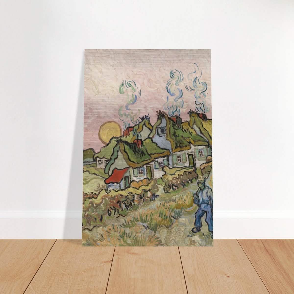 Houses and Figure by Vincent van Gogh | Vintage wall art print - Brushed Aluminum Print - 40x60 cm / 16x24″ -