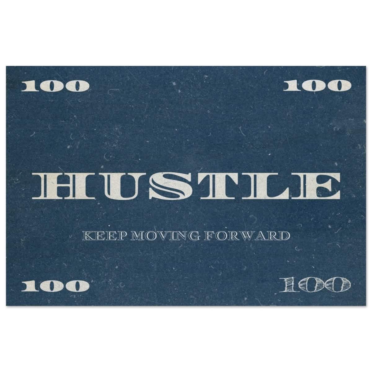 Hustle | Keep Moving Forward | Motivational Art Wall art print - Wood Prints - 40x60 cm / 16x24″ -