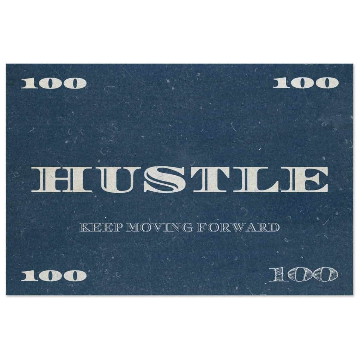 Hustle | Keep Moving Forward | Motivational Art Wall art print - Wood Prints - 50x75 cm / 20x30″ -