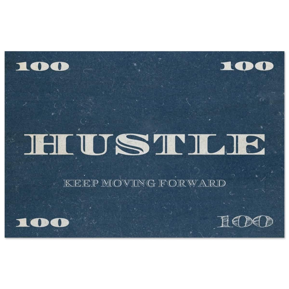Hustle | Keep Moving Forward | Motivational Art Wall art print - Wood Prints - 30x45 cm / 12x18″ -