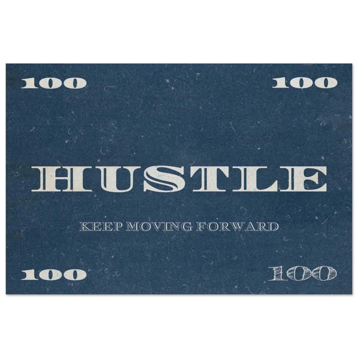 Hustle | Keep Moving Forward | Motivational Art Wall art print - Wood Prints - 60x90 cm / 24x36″ -