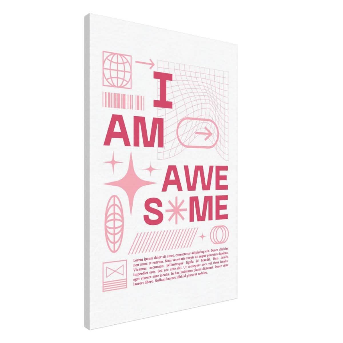 I am Awesome! | Motivational Art wall art print | Pop Art - Canvas - 60x90 cm / 24x36″ -