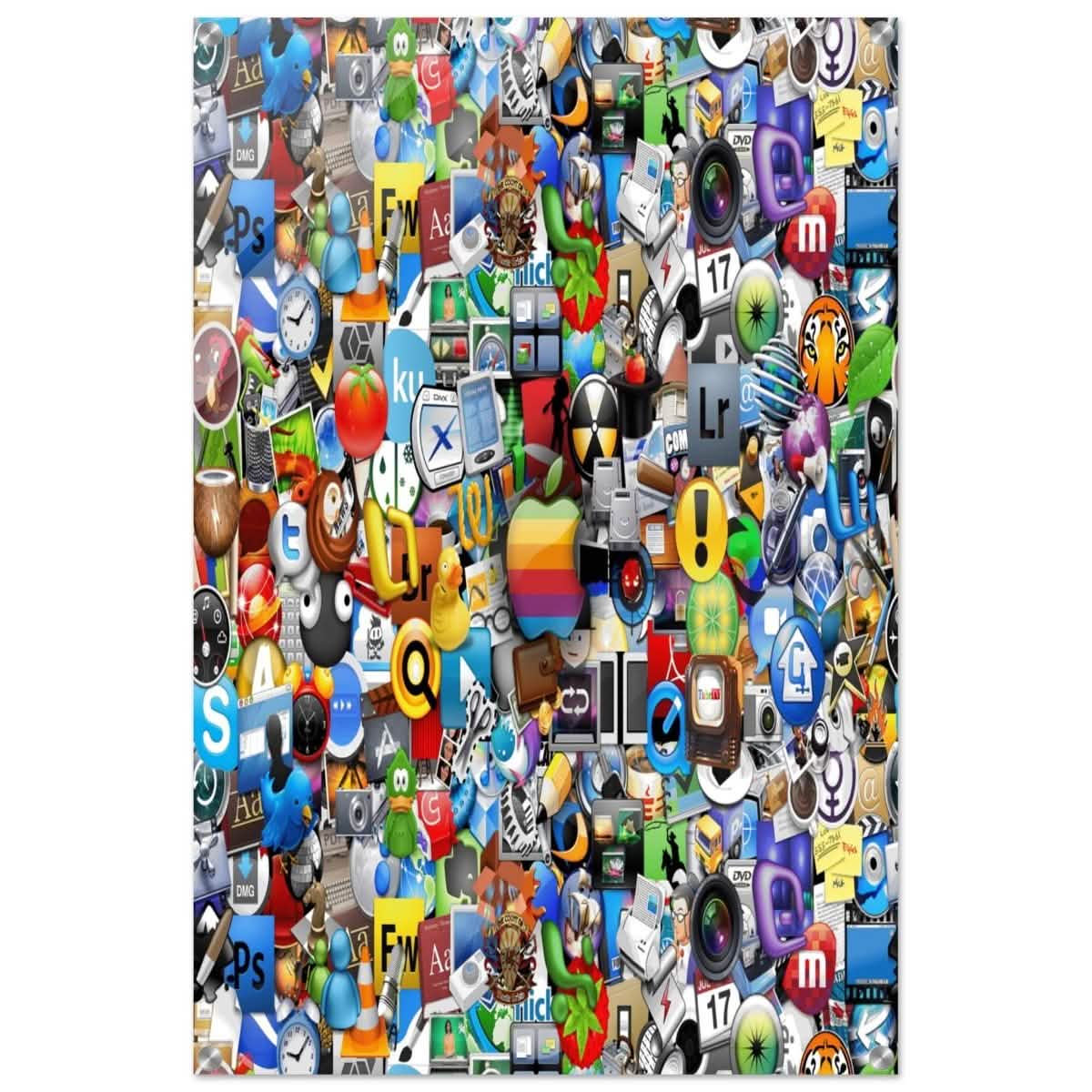 Iconic App Collage | Digital Pop Art - Acrylic Print - 60x90 cm / 24x36″ -