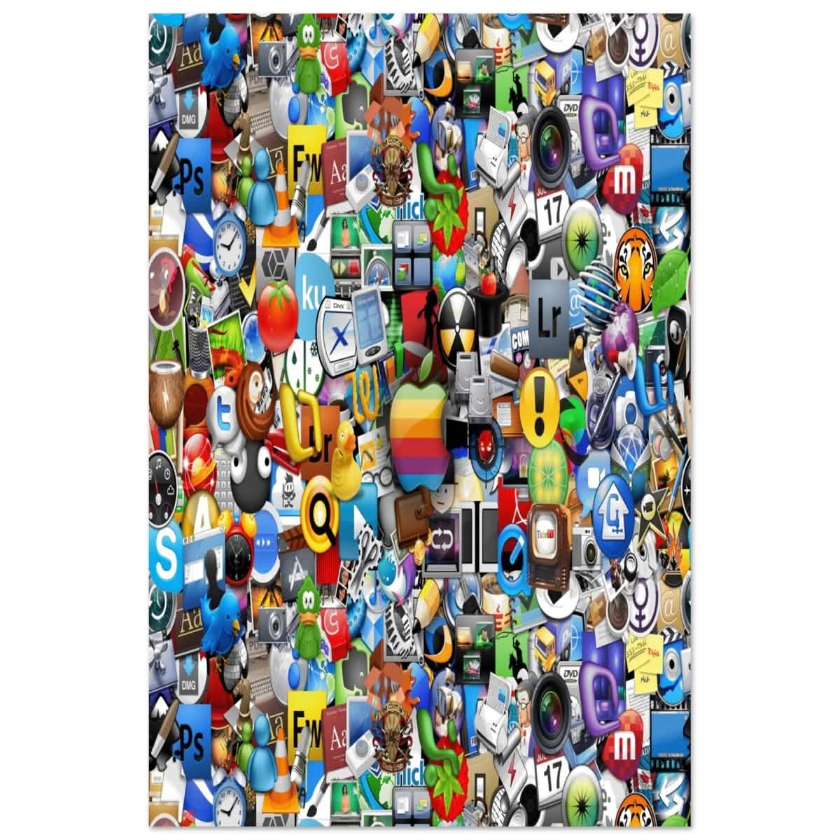 Iconic App Collage | Digital Pop Art - Aluminum Print - 30x45 cm / 12x18″ -