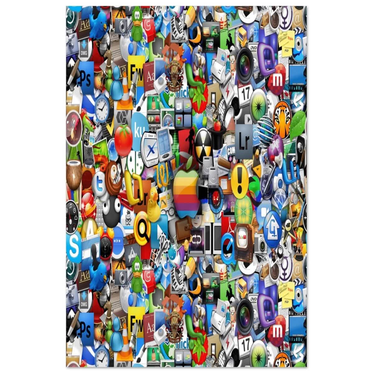 Iconic App Collage | Digital Pop Art - Aluminum Print - 40x60 cm / 16x24″ -