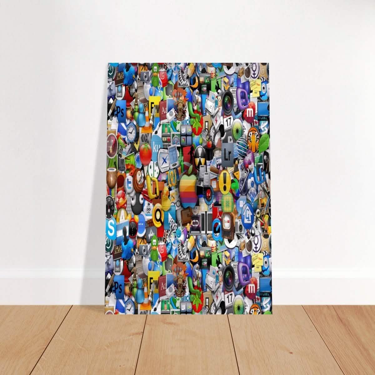 Iconic App Collage | Digital Pop Art - Brushed Aluminum Print - 40x60 cm / 16x24″ -