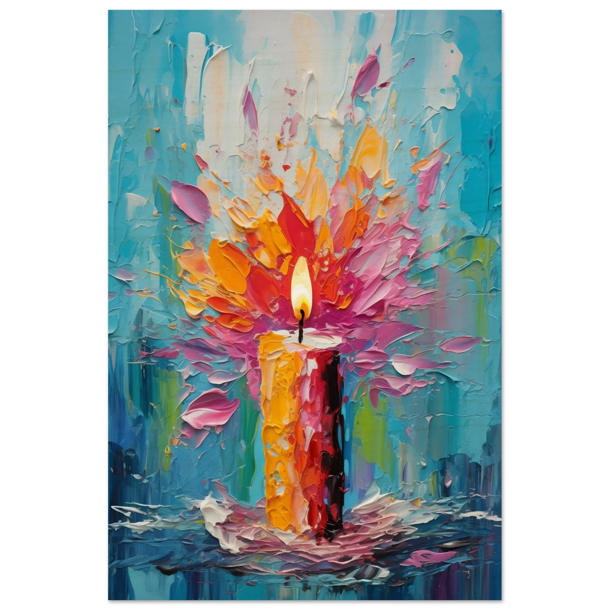 Ignite – Abstract Candle Flame Wall Art Print - Wood Prints - 20x30 cm / 8x12″ -