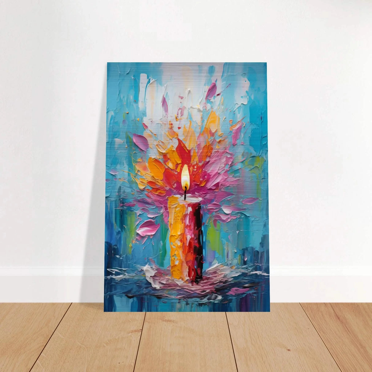 Ignite – Abstract Candle Flame Wall Art Print - Brushed Aluminum Print - 30x45 cm / 12x18″ -