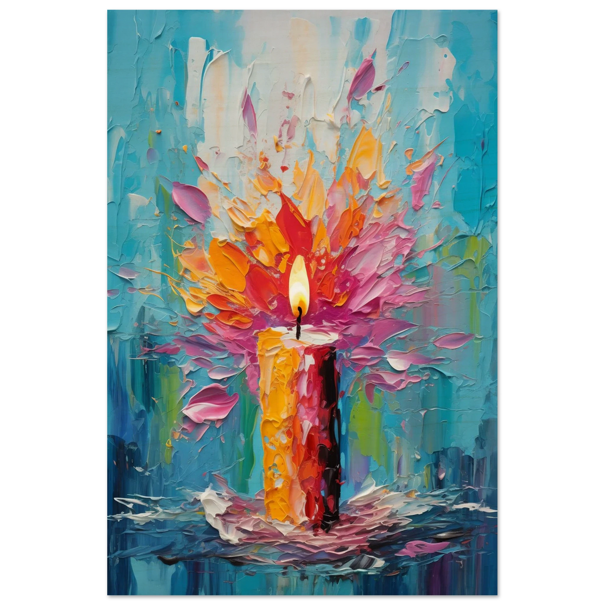 Ignite – Abstract Candle Flame Wall Art Print - Wood Prints - 40x60 cm / 16x24″ -